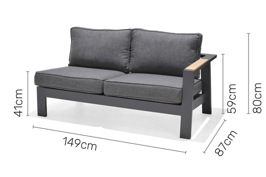 Palau Lounge 2 Seat Left-arm dimensions