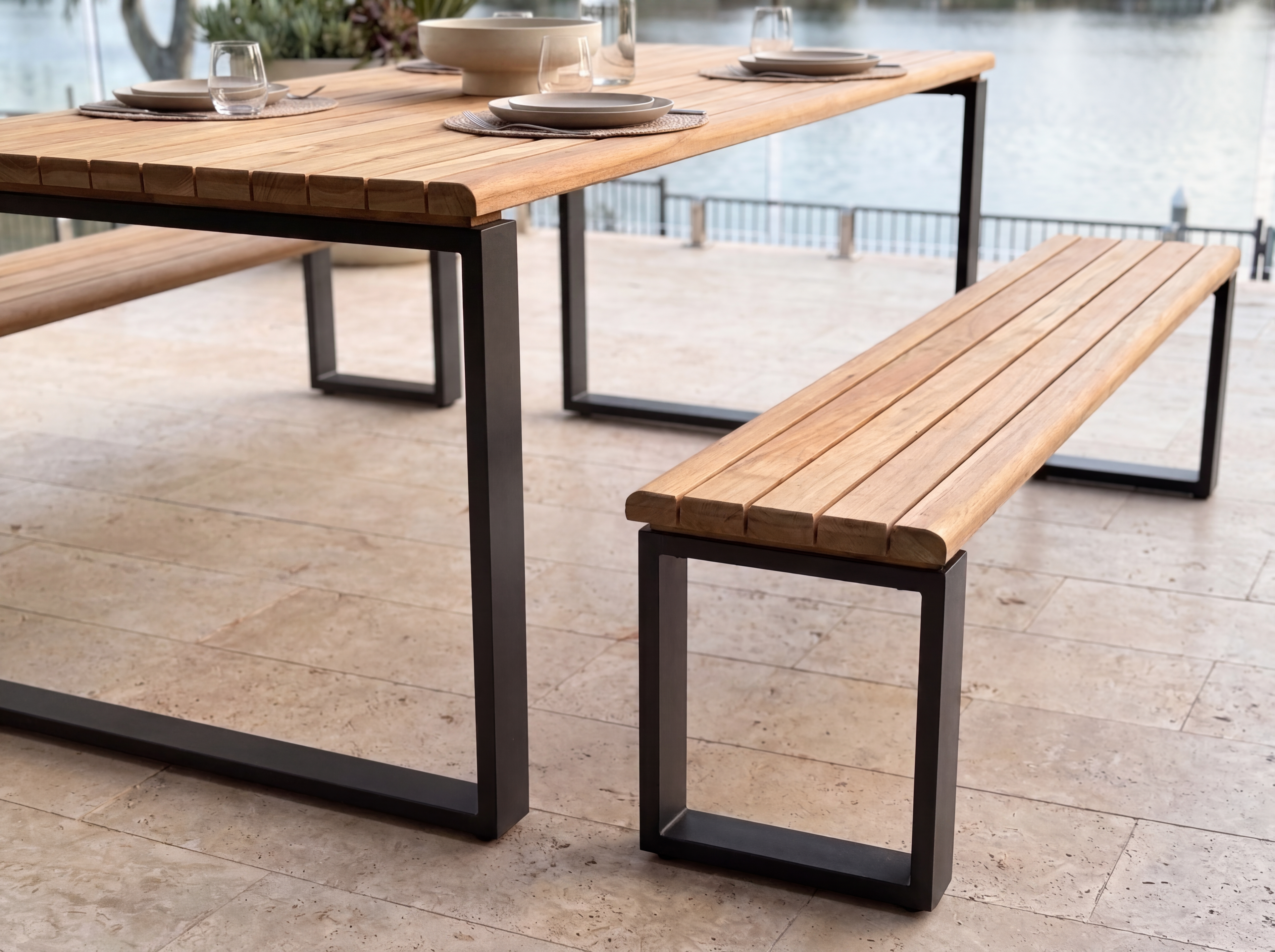 Vannes Dining Bench Setting – 3pc