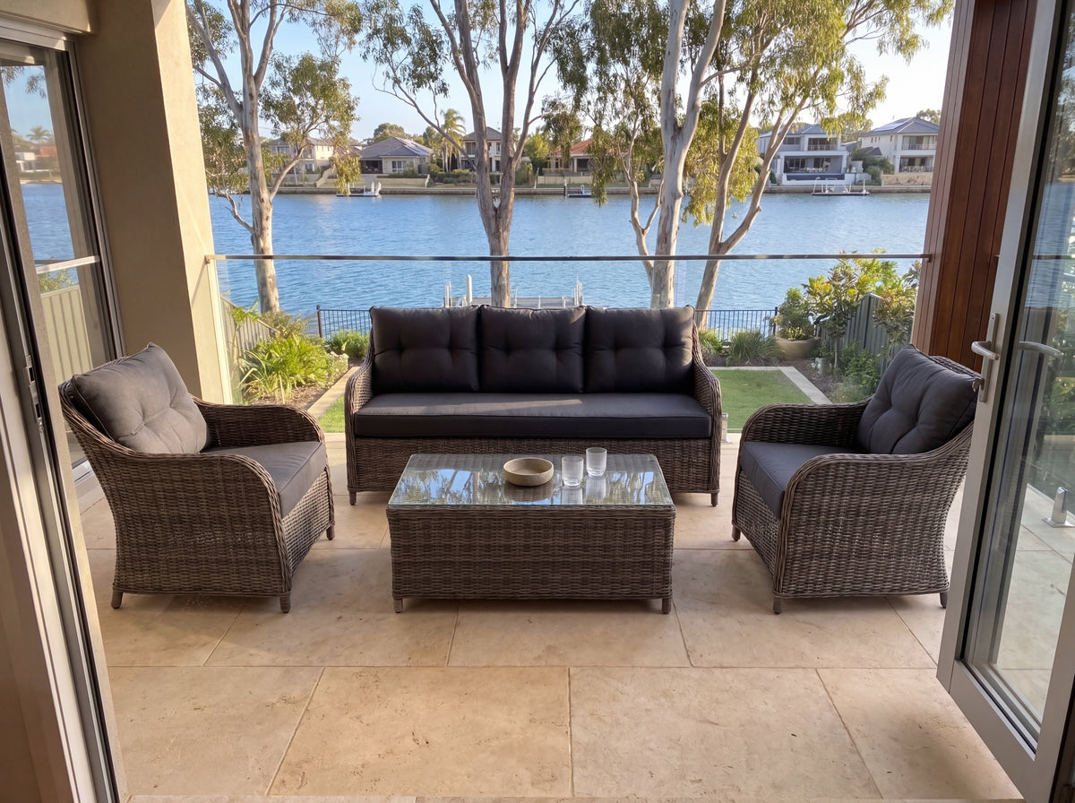 Naida Wicker Lounge – 4pc Setting